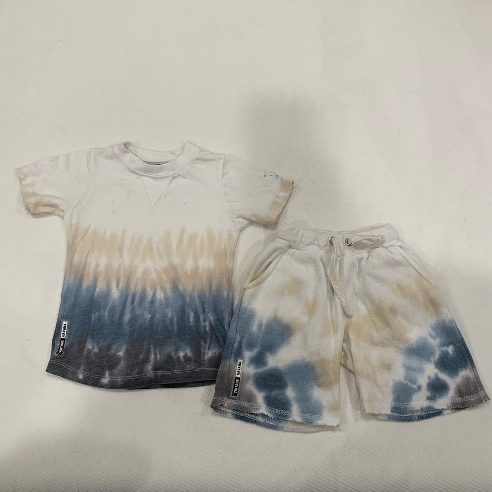 Vintage Havana Boys Tie Dye Tee & Shorts Set - size 4